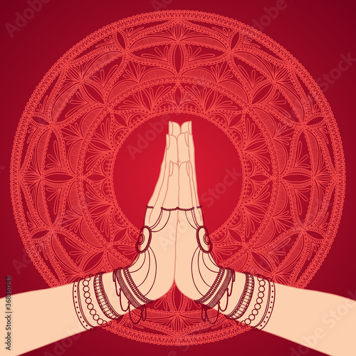 Namaste hand posture  background