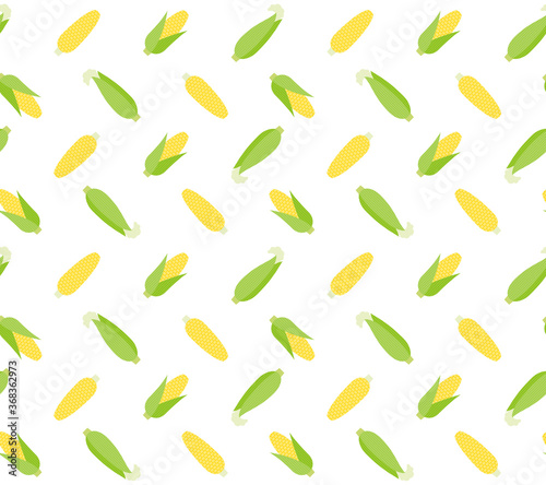シンプルなトウモロコシのパターン／シームレス © Katie（カチエ）