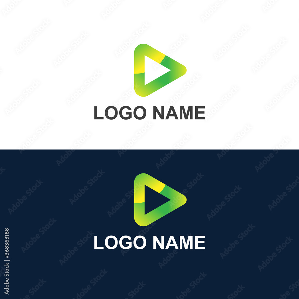 Creative multimedia logo, play logo, logo design template, minimalist multimedia logo vector.