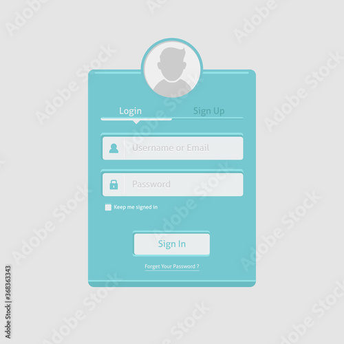 Light blue login form template