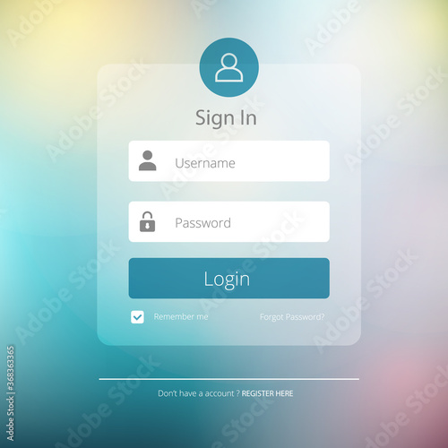 Blurred login form design