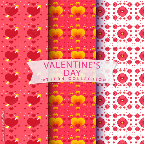 Flat design valentine's day pattern collection 