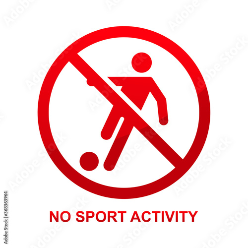 No sport activity sign isolated on white background vector illustration.