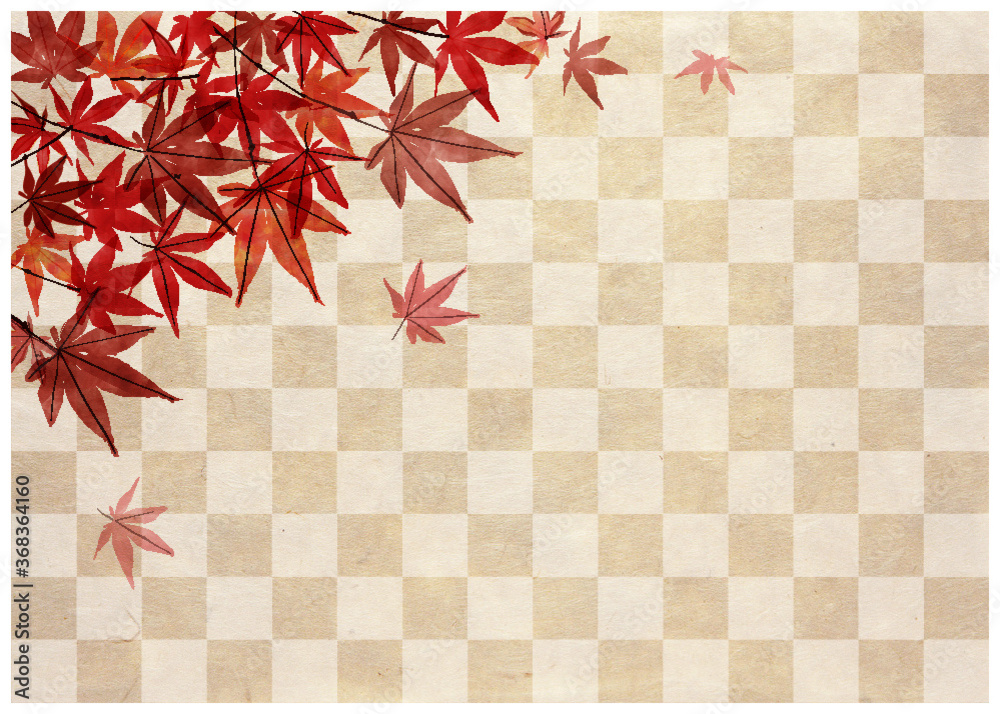 紅葉 和柄 和紙背景 Stock Vector Adobe Stock