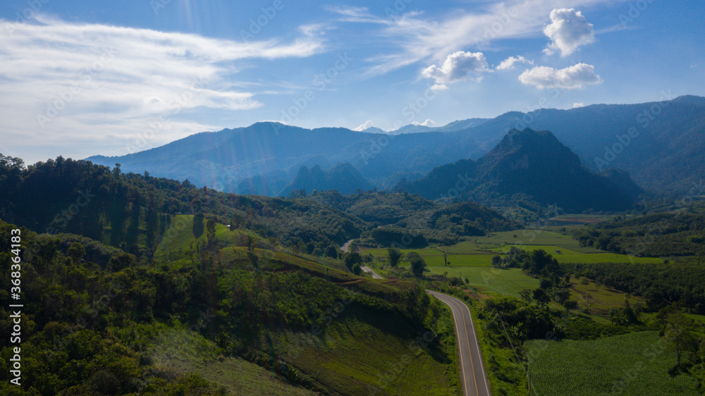 Fototapeta premium Aerial view, Phu Lanka, Pong District, Phayao Province, Thailand