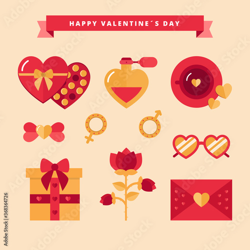 Photography Flat valentine's day element collection