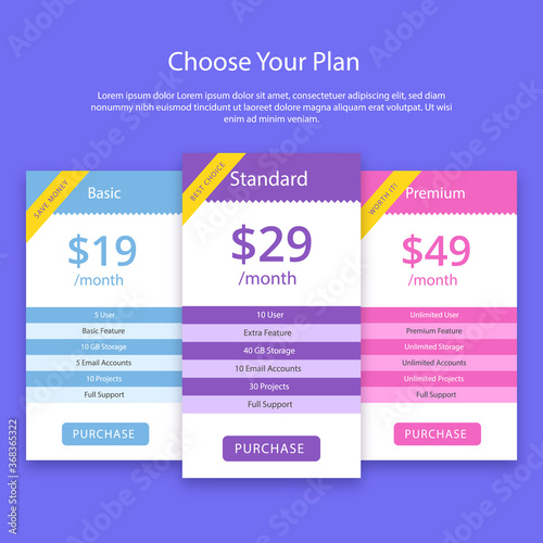 Pricing table pack
