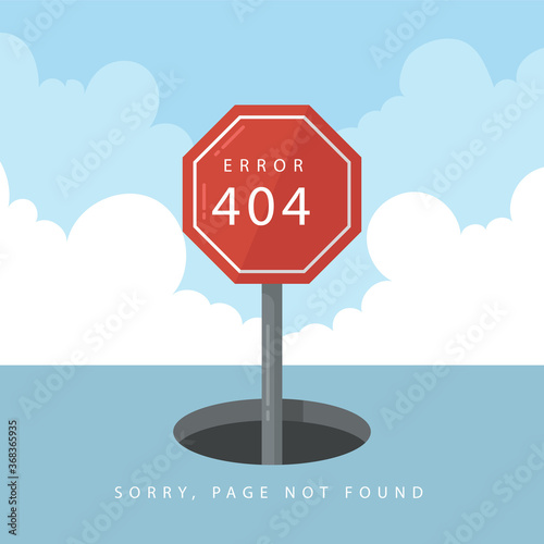 404 error design with sign