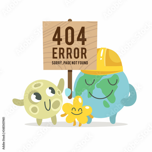 404 error design with cute monsters