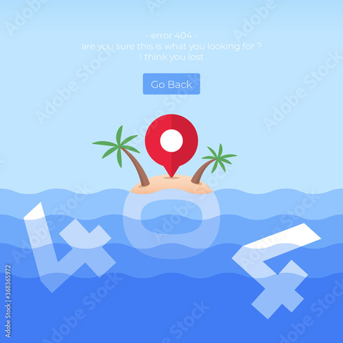 404 error concept with island