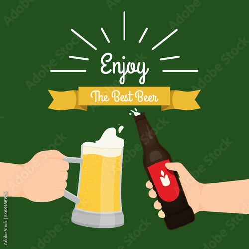 Flat green beer design
