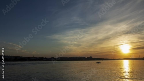 sunset on the river