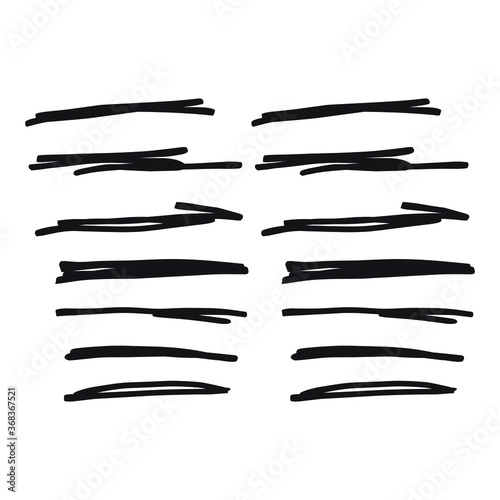 Set of handmade, hand drawn underline strokes isolated on white background EPS Vector 