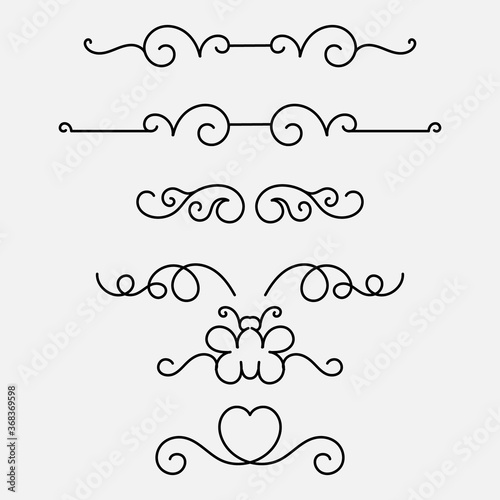 Set of vintage ornaments or vintage elements. - Vector.