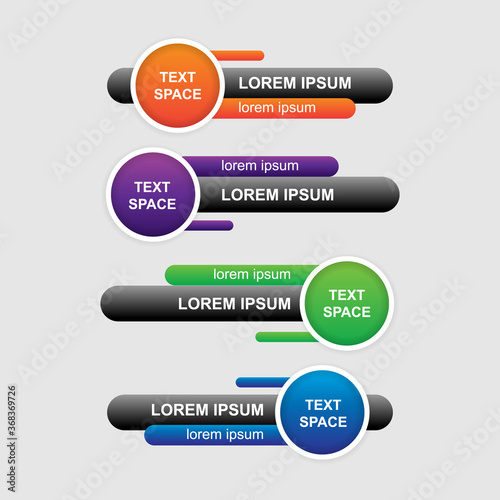 Lower third banners in circle and geometric style. -  Vector. © ajipro
