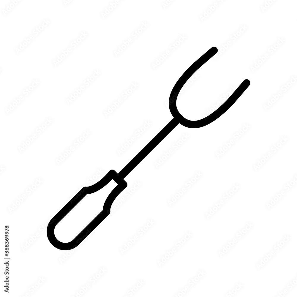 barbecue fork icon vector symbol template