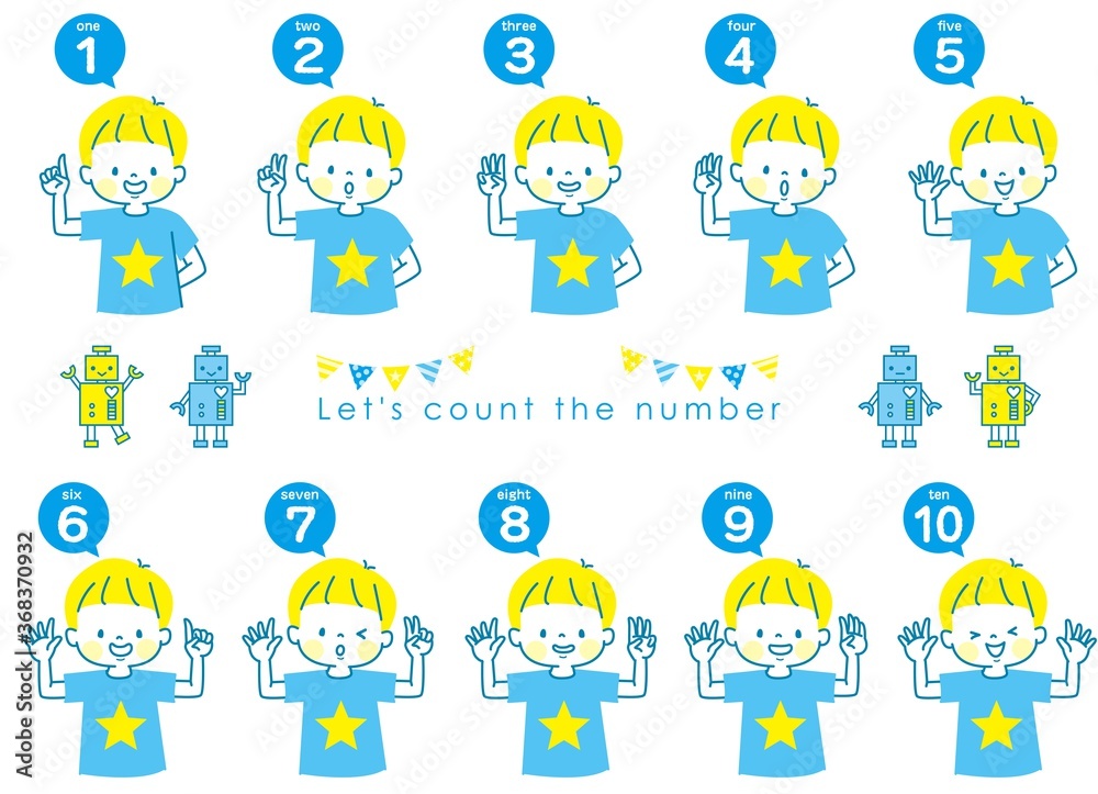 英語で1から10までの数える男の子の表情セット Stock Vector Adobe Stock 英語で1から10までの数える男の子の表情セット Stock Vector Adobe Stock