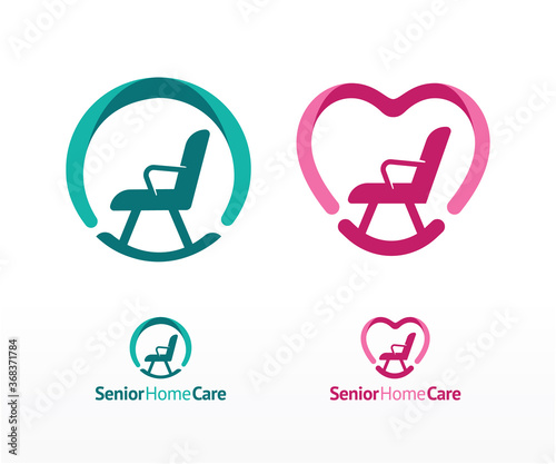 Senior eldery care logo icon vector
