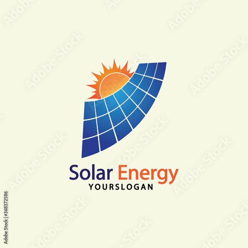 Sun solar energy logo design template. solar tech logo designsv