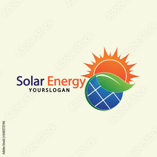 Sun solar energy logo design template. solar tech logo designsv