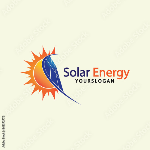 Sun solar energy logo design template. solar tech logo designsv