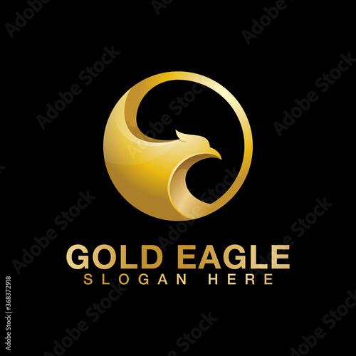 Canvas-taulu luxury gold eagle logo design