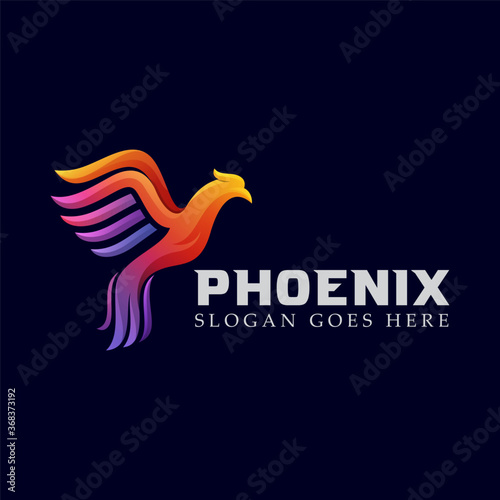 colorful Phoenix logo design vector template