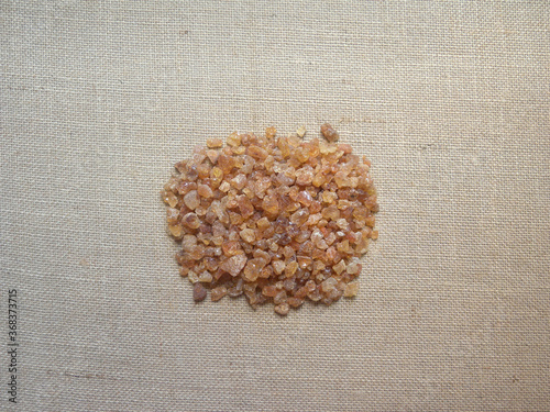 Orange color raw dried edible acacia gum photo