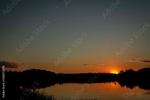 sunset over the lake