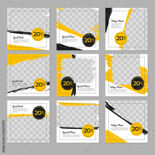 Restaurant food social media banner post design template