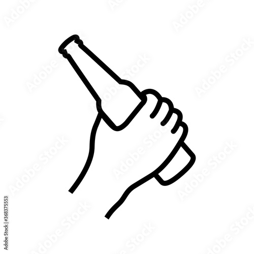 holding on bottle beer vector symbol template