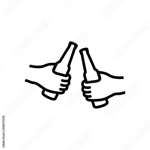 holding on bottle beer vector symbol template