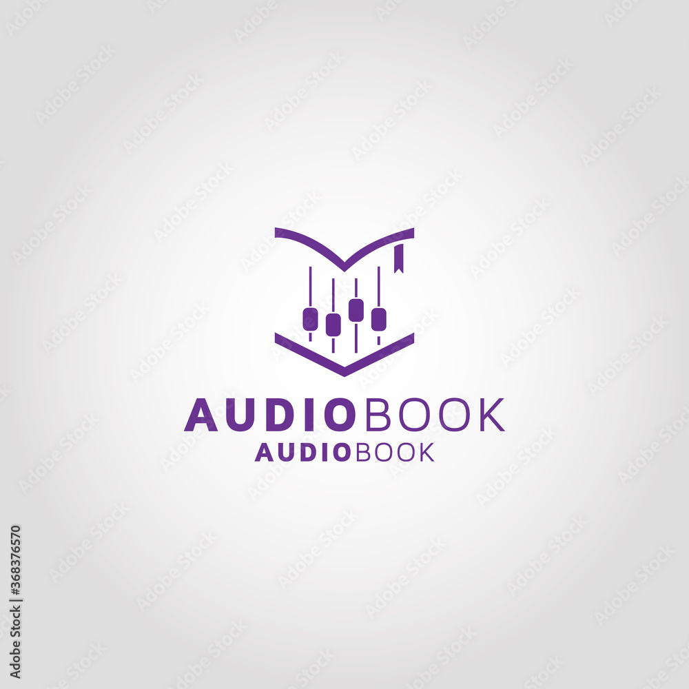 audio book Vector logo design template idea and inspiration audio book Vector logo design template idea and inspiration