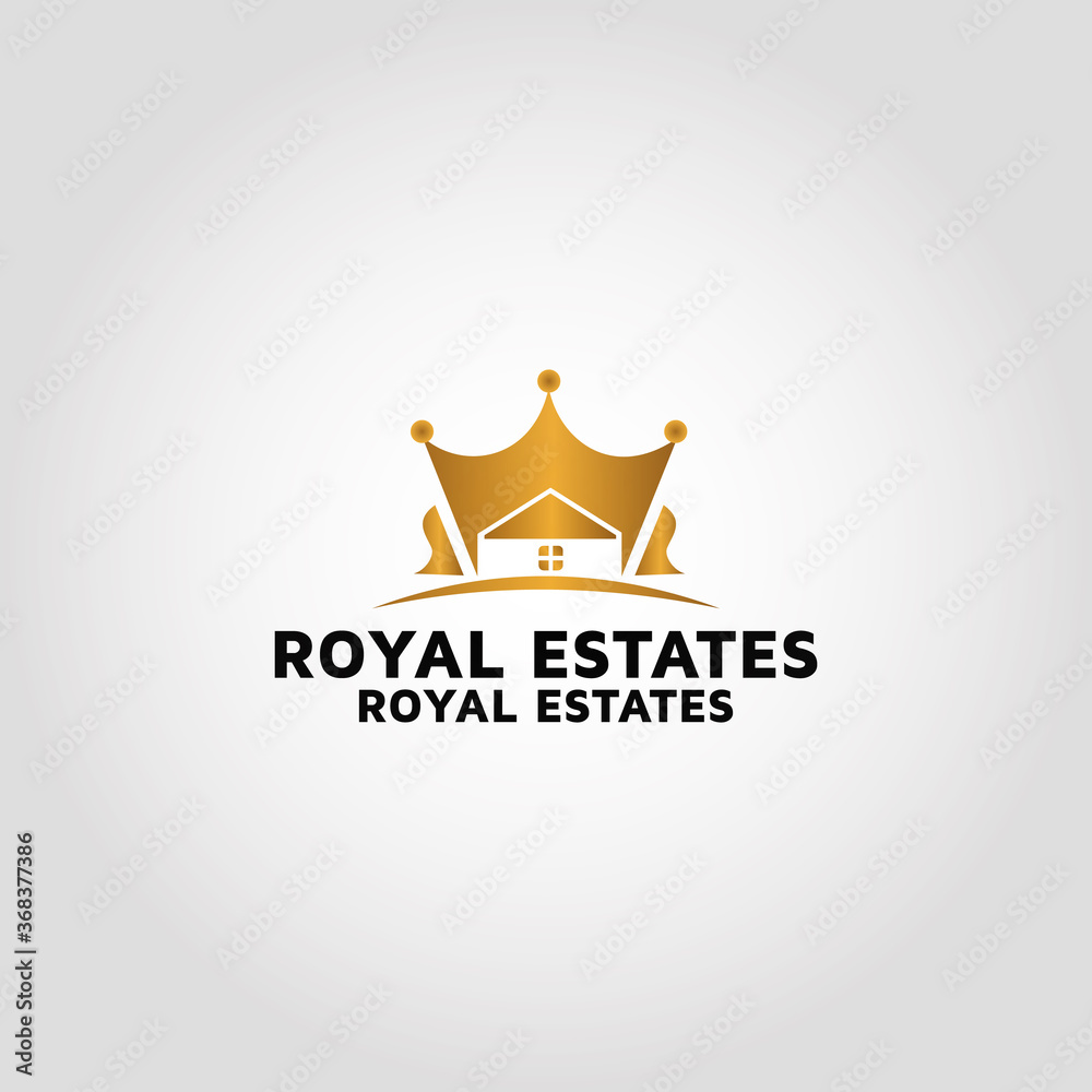 Royal estates logo design template idea and inspiration Stock Vector