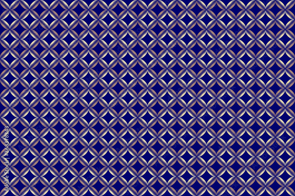 4 Ellipses aligning in flower pattern which each part complements from curves blending. The pale yellow and light brown enhance the distinctiveness of the pattern from the deep blue background. 4 Ellipses aligning in flower pattern which each part complements from curves blending. The pale yellow and light brown enhance the distinctiveness of the pattern from the deep blue background.