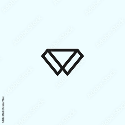 W Diamond Logo vector icon