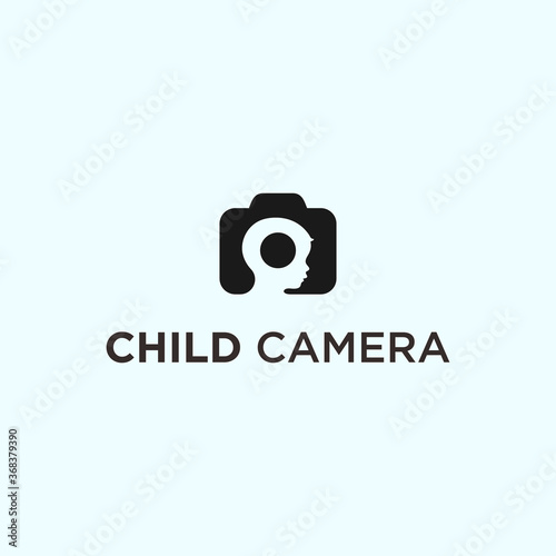Child photo logo. camera icon