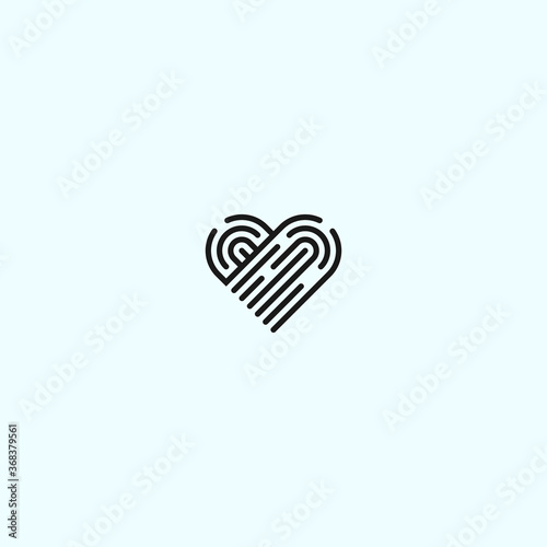 love fingerprint logo vector silhouette icon