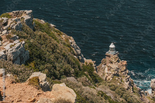 lighthouse at the cape of good hope Cape town - capital of South Africa.Table mountain. city. daylight. industrial landscape. high quality photo. vertical