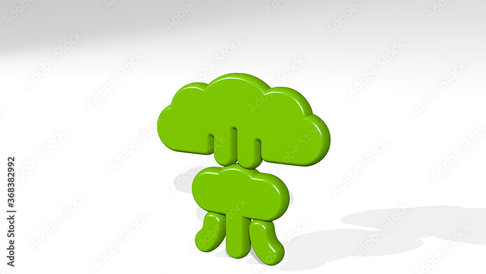 ATOMIC BOMB stand with shadow. 3D illustration of metallic sculpture over a white background with mild texture. chemical and chemistry ATOMIC BOMB stand with shadow. 3D illustration of metallic sculpture over a white background with mild texture. chemical and chemistry