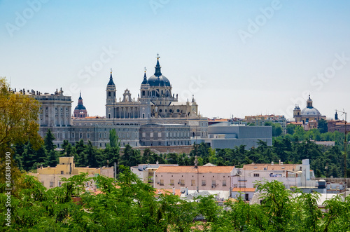 Royal Palace in Madrid in a beautiful summer day, Spain