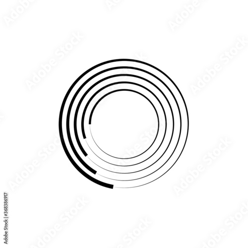Lines in Circle Form . Spiral Vector Illustration .Technology round Logo . Design element . Abstract Geometric shape . Striped border frame for image