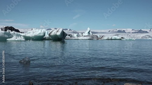 Norway. Spitsbergen. Glacier and icebergs of the Svalbard archipelago. photo