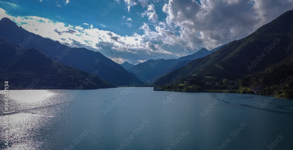 Ledro Lake in Ledro Valley, Trentino Alto Adige,northern Italy, Europe. This lake is one of the most beautiful in the Trentino.
