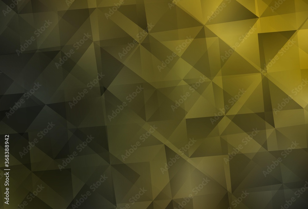 Dark Green, Yellow vector abstract polygonal background.