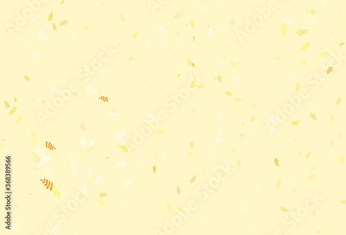 Light Orange vector natural background with leaves.