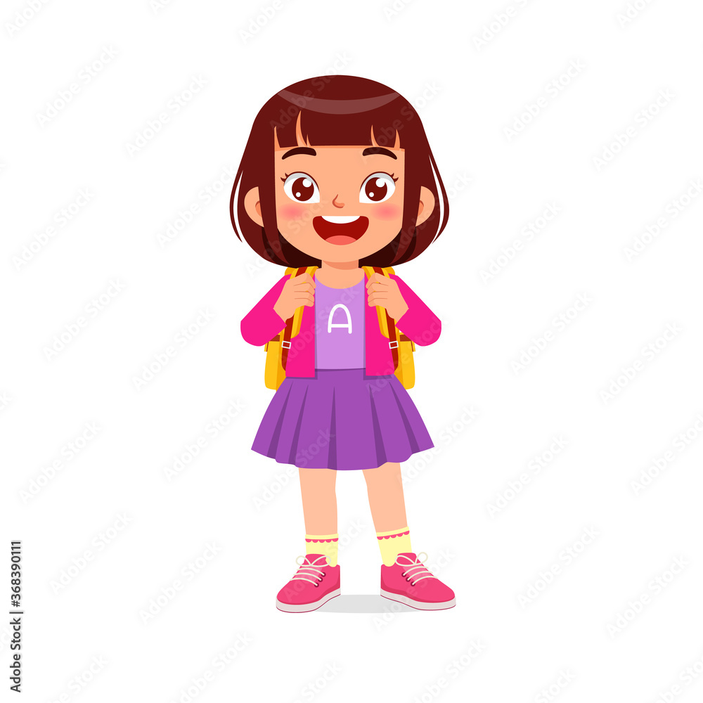 happy cute kid little boy girl ready to back to school happy cute kid little boy girl ready to back to school