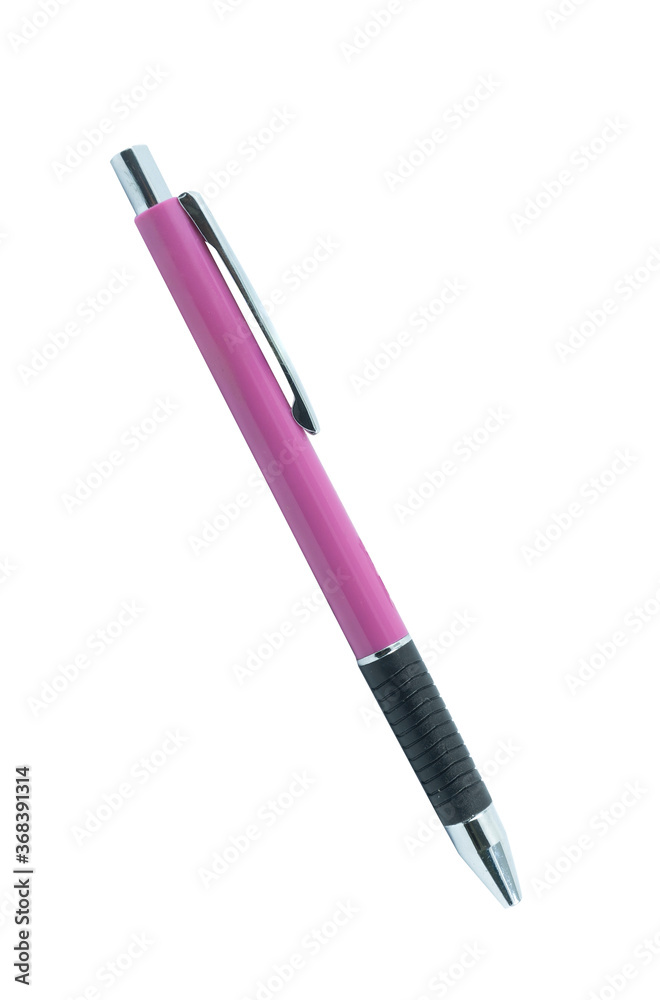 Pen Isolated on White Background  with copy space and clipping path. There are many colors to choose from, such as , yellow, black, pink, red, white, blue, purple and green.