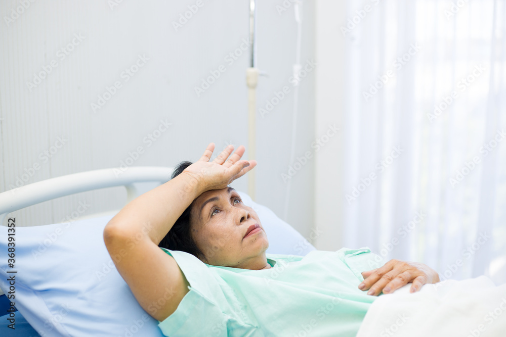 Old patient is stressed. Old patient is stressed.