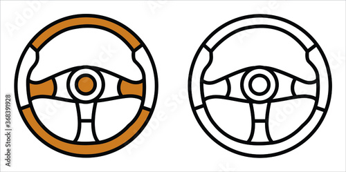 Steering wheel icon. Vector illustration